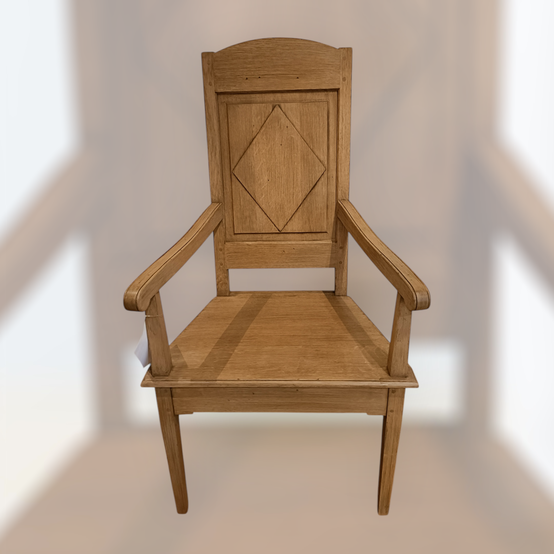 Fauteuil de Herve directoire à losange en chêne