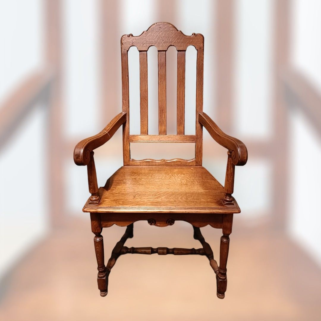 Fauteuil bout de table LXIV Lg fond bois