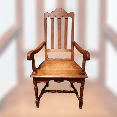 Fauteuil bout de table LXIV Lg fond bois