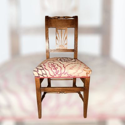 Boiserie: Chaise directoire de Herve avec fuseau au dossier fond  à garnir