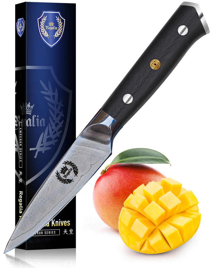 Regalia Knives™ Emperor Series 3.5 inch Paring Knife: Japanese AUS10V 67 Layers Damascus Steel
Regular price$63.00