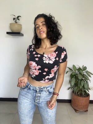 Crop top flores