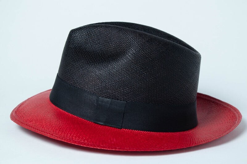 Black & Red Panama Hat