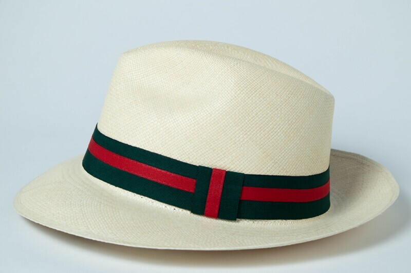 Green & Red Stipe Panama Hat