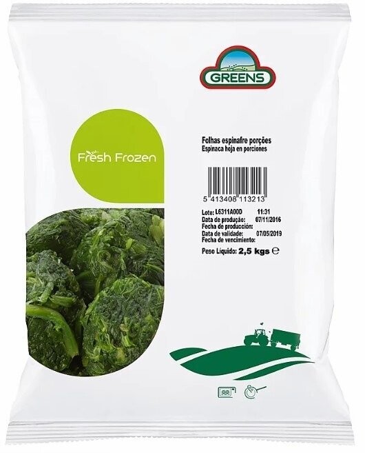 ESPINACA GREENS X 2,5 KG.