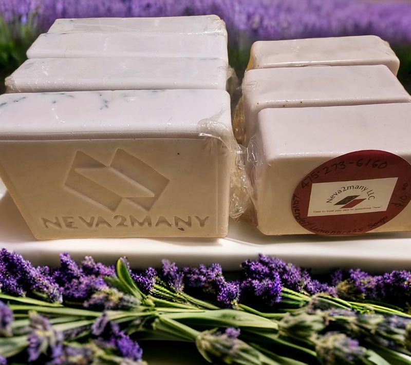 Lavender soap w/cornflower petals