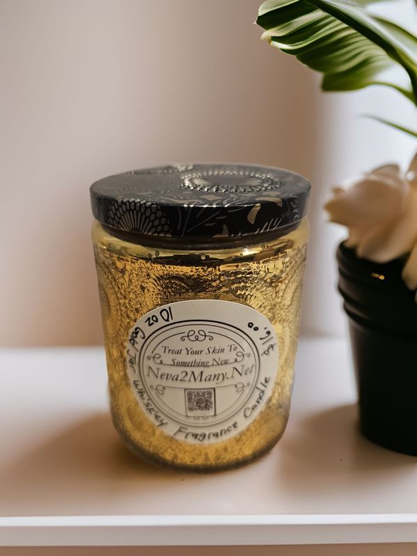 Whiskey fragrance 10oz soy candle jar