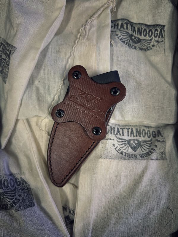 Brown Leather Custom sheath Bînome