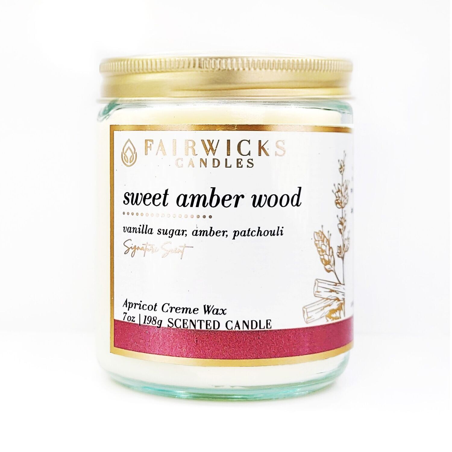 Sweet Amber Wood Jar Candle