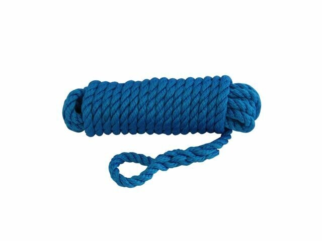 ​Superlene fenderlijnen met oog Blauw  Ø 8 mmL 2.5 mtr