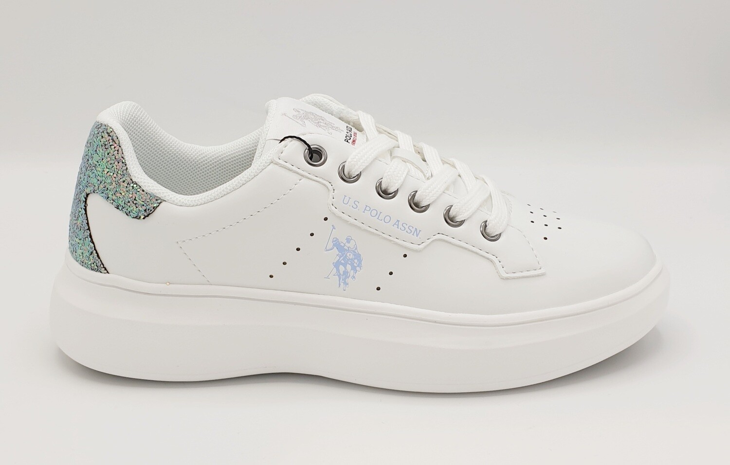 Sneakers donna U.S. POLO ASSN. art. JEWEL Glitter colore bianco