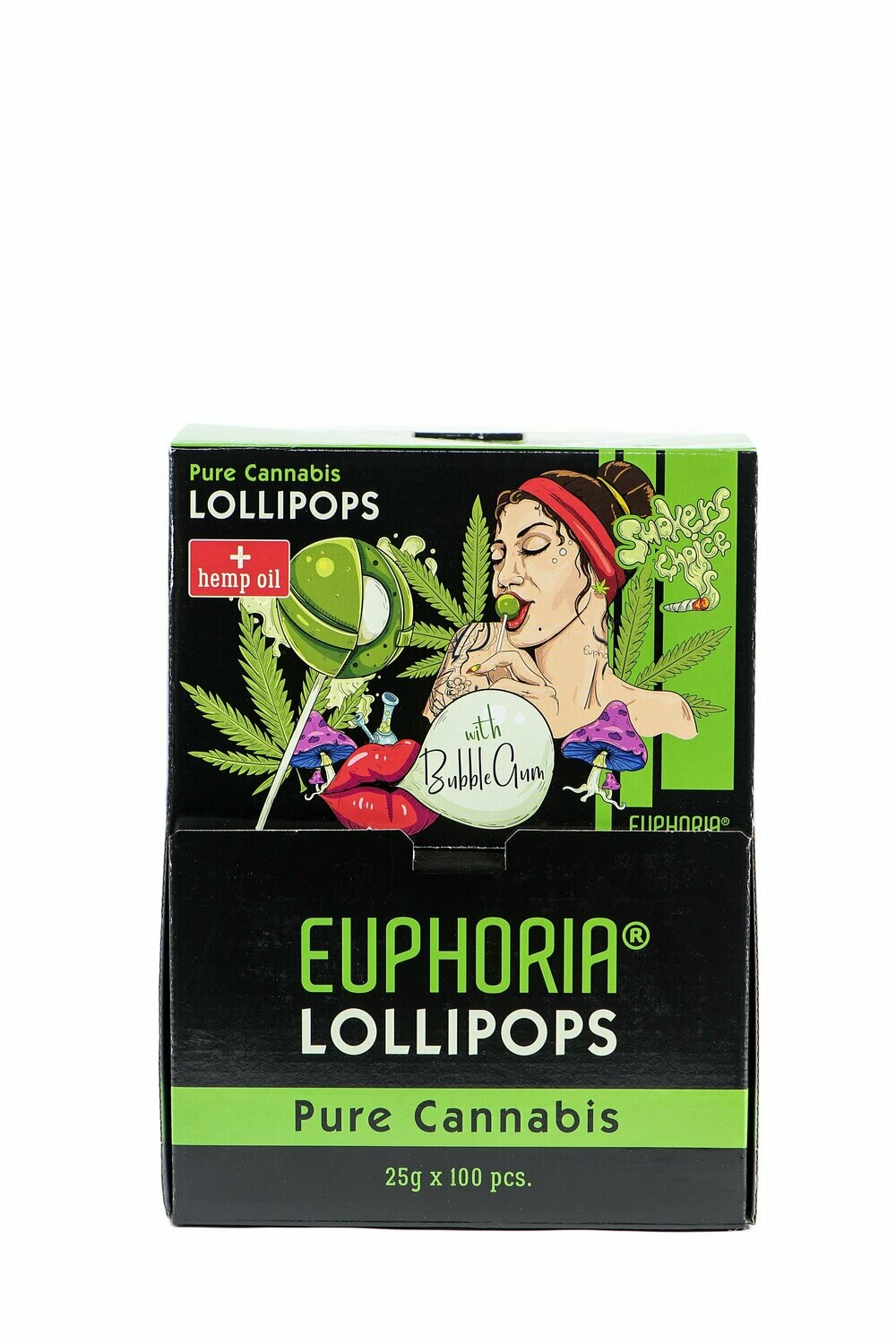 "Euphoria" Cannabis Lollipop with Bubble Gum - Pure Cannabis 25g