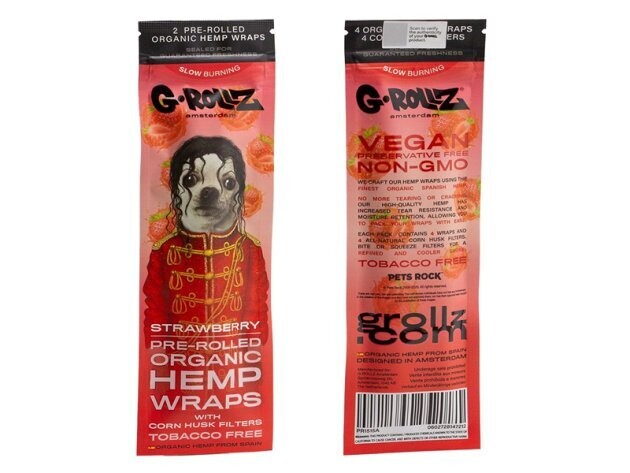 "G-ROLLZ" "Strawberry Flavoured" Hemp Wraps + Corn Husk Tips