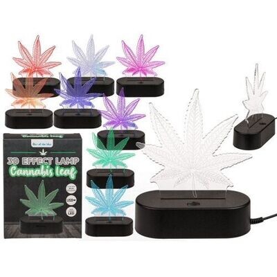 3D Effect Lamp "Cannabis Leaf"