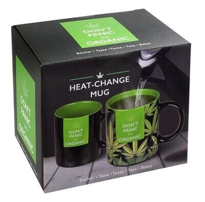 Heat- change- Mug "Don't panic it's organic"