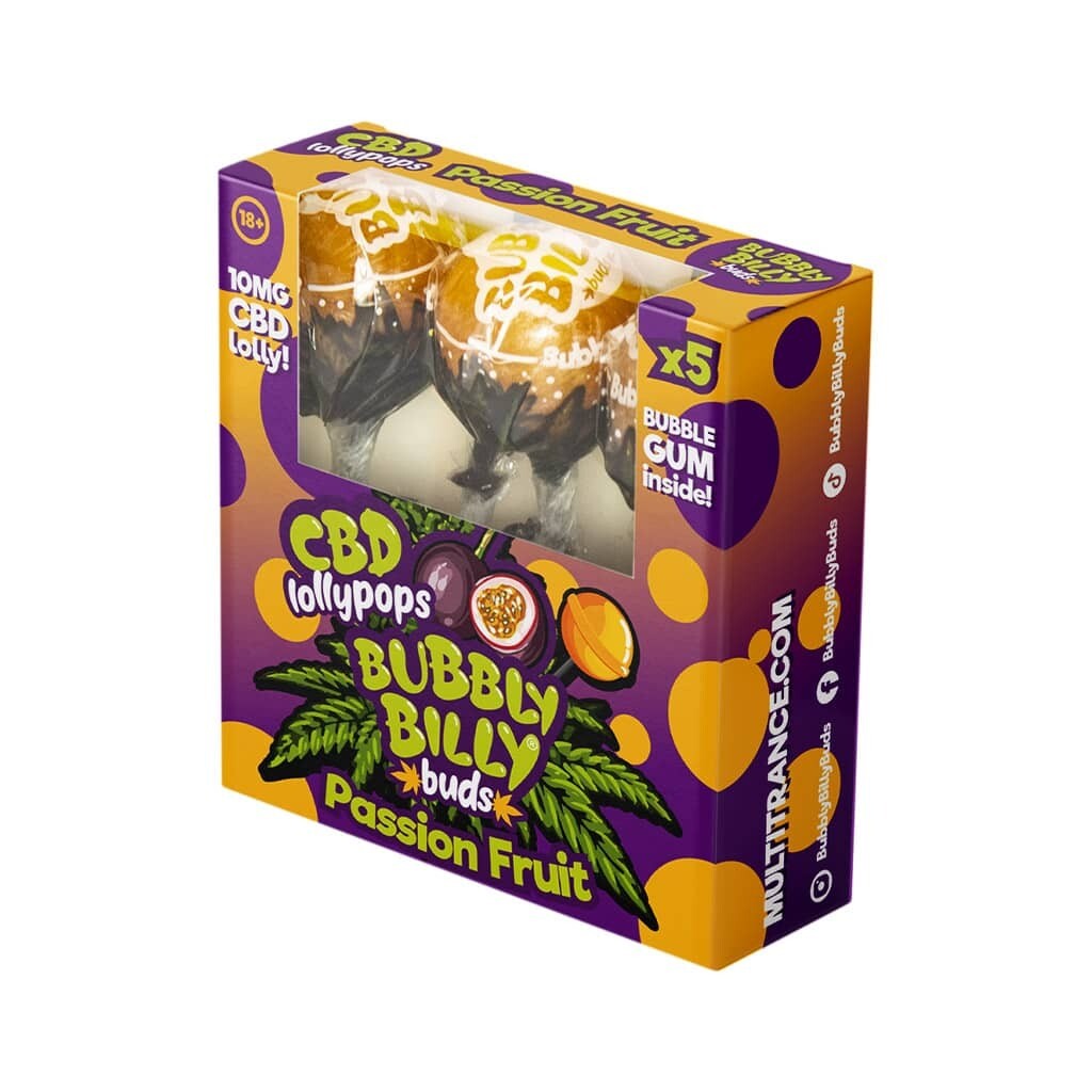 "Bubbly Billy" 10mg CBD Lollypops- Passion Fruit