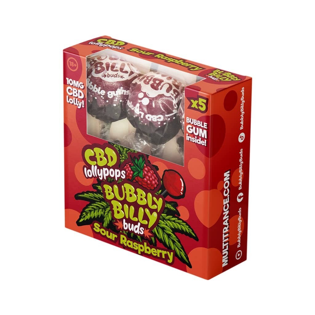 "Bubbly Billy" 10mg CBD Lollypops - Sour Rasberry