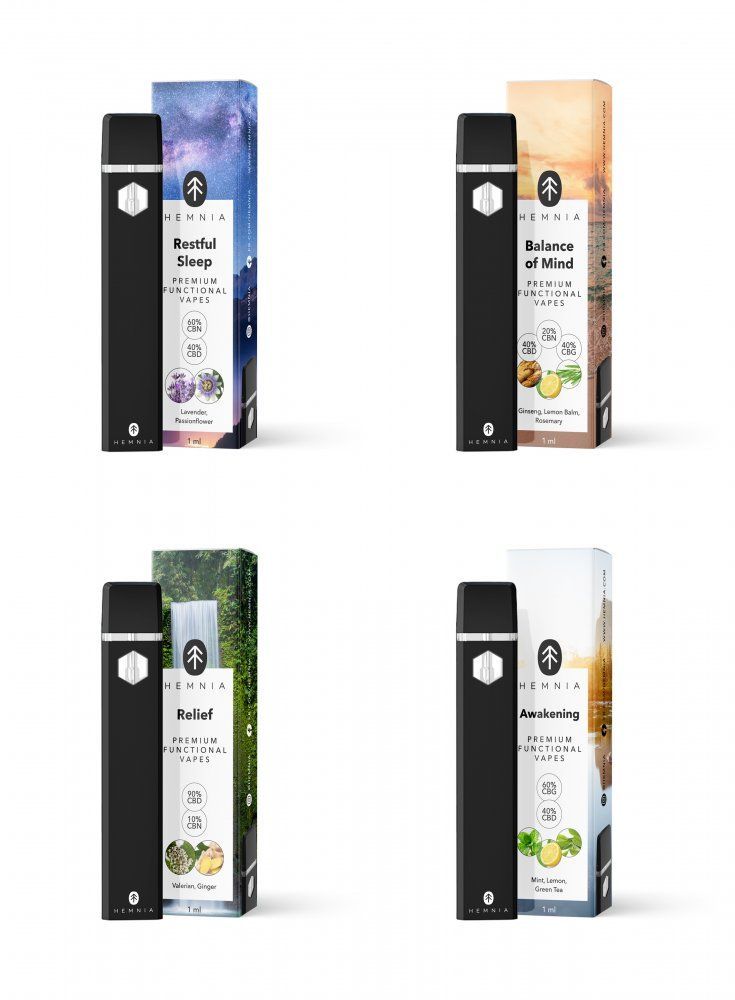 "Hemnia" CBD Vape Pen Premium Functional Vapes 1ml