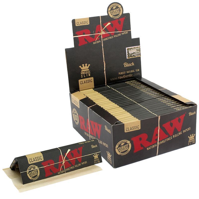 "RAW Classic Rolling Papers King Size Slim Black