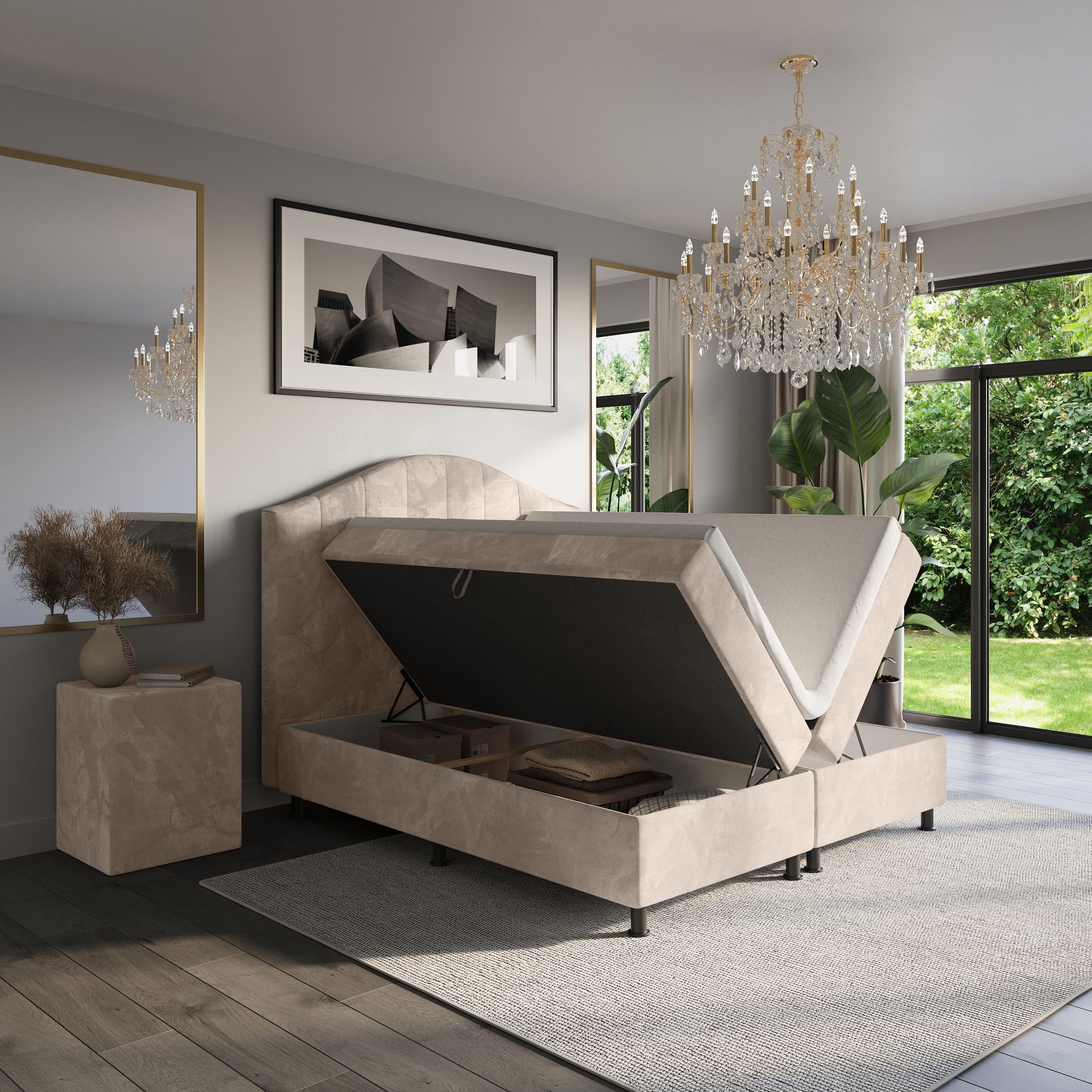Boxspring met opbergruimte Luana