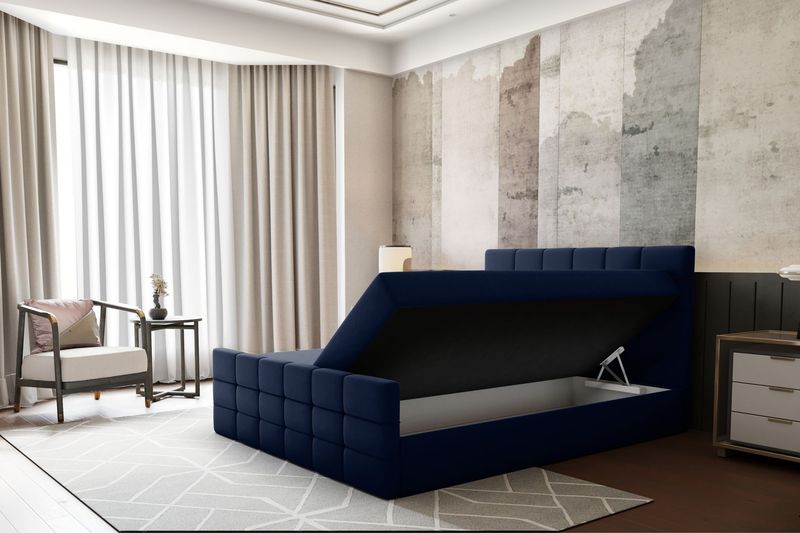 Boxspring met opbergruimte Houston +  tijdelijke GRATIS voetenbord