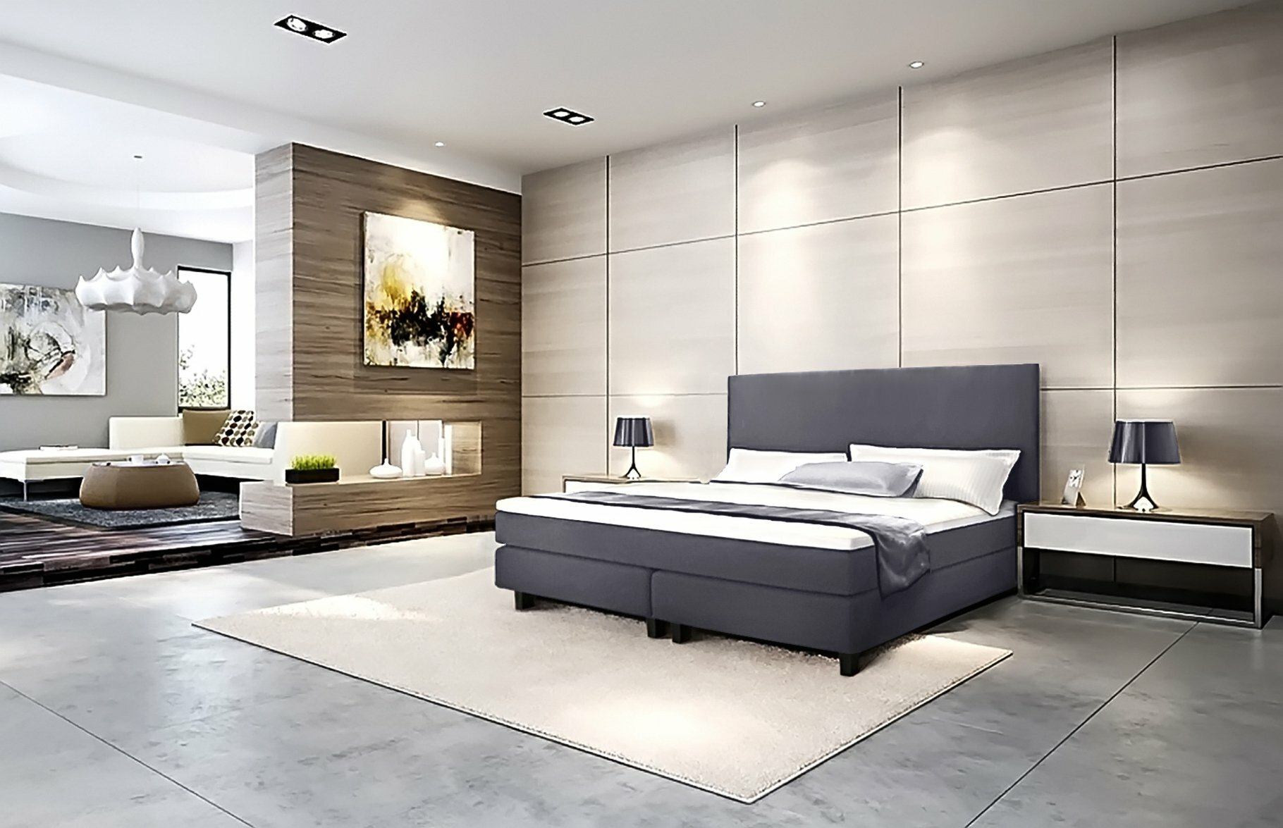 Boxspring  Cannes Incl.  één groot matras