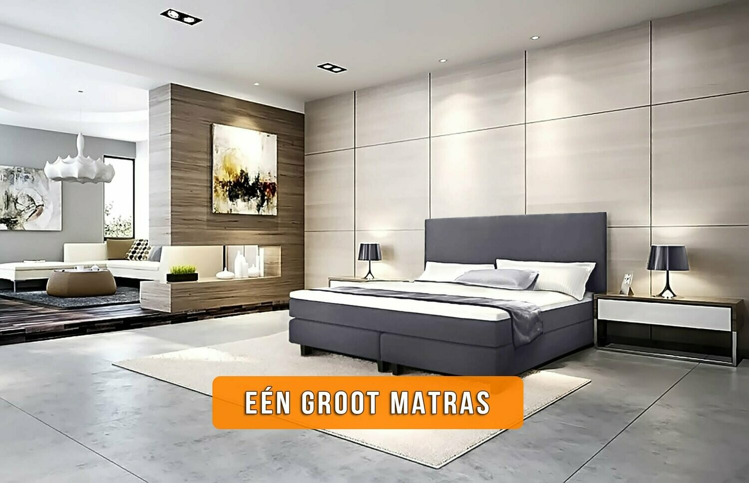 Boxspring  Cannes Incl.  één groot matras