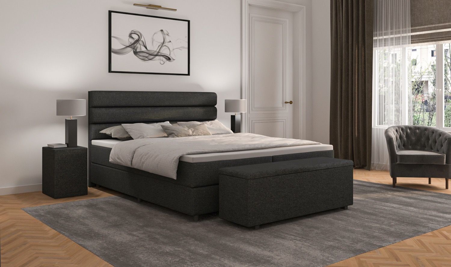 Boxspring Austin + GRATIS topper