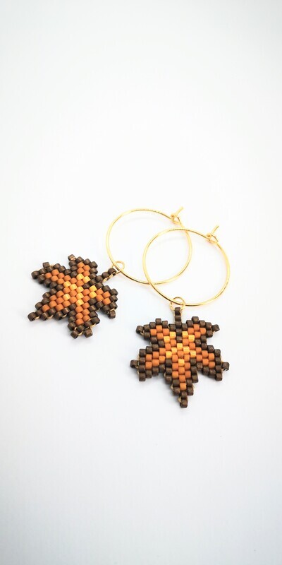 &quot;Leaves&quot; mini hoop earrings
