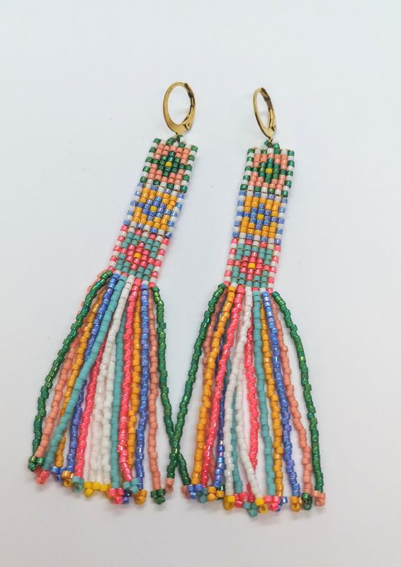 &quot;Caribbean&quot; fringe earrings