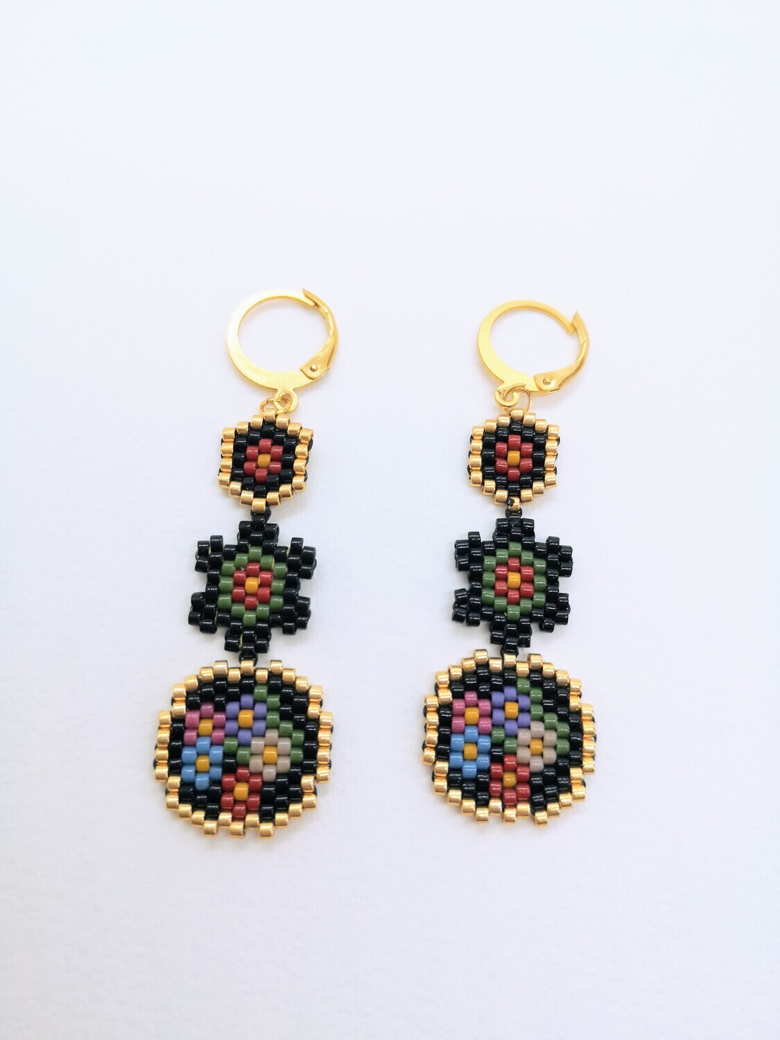 "Les Choses" triptych earrings