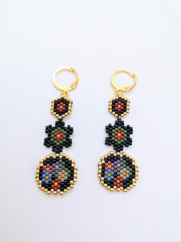"Les Choses" triptych earrings