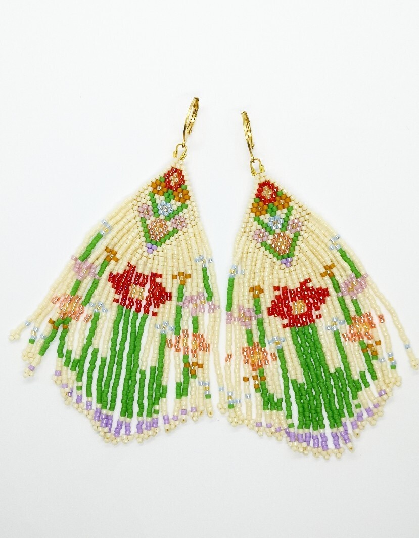 " Les Choses au Printemps" fringed earrings