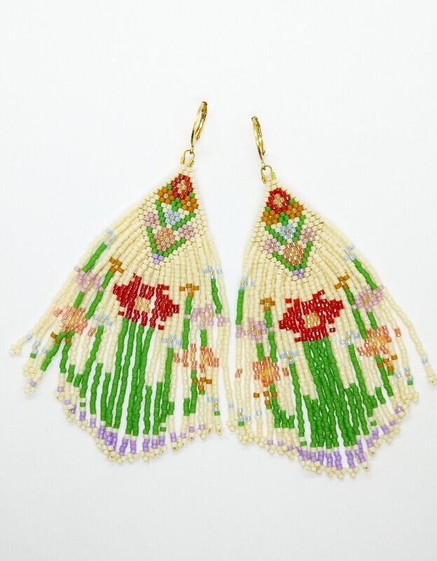" Les Choses au Printemps" fringed earrings