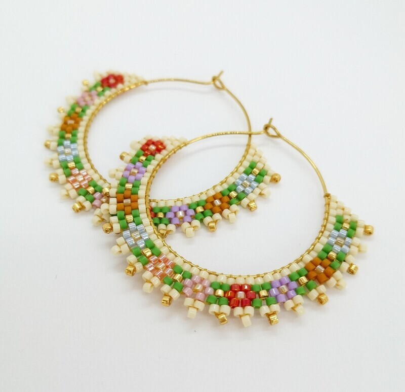 "Les Choses au Printemps" hoop earrings