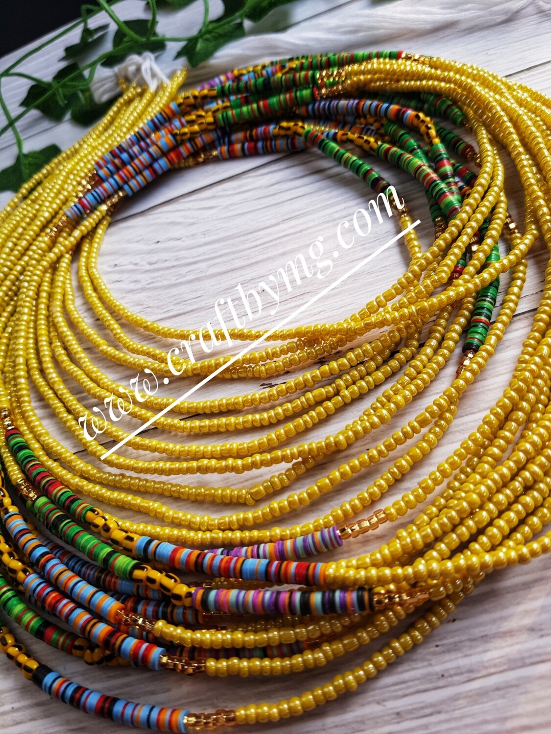 CHARITY  waistbeads (yellow)
