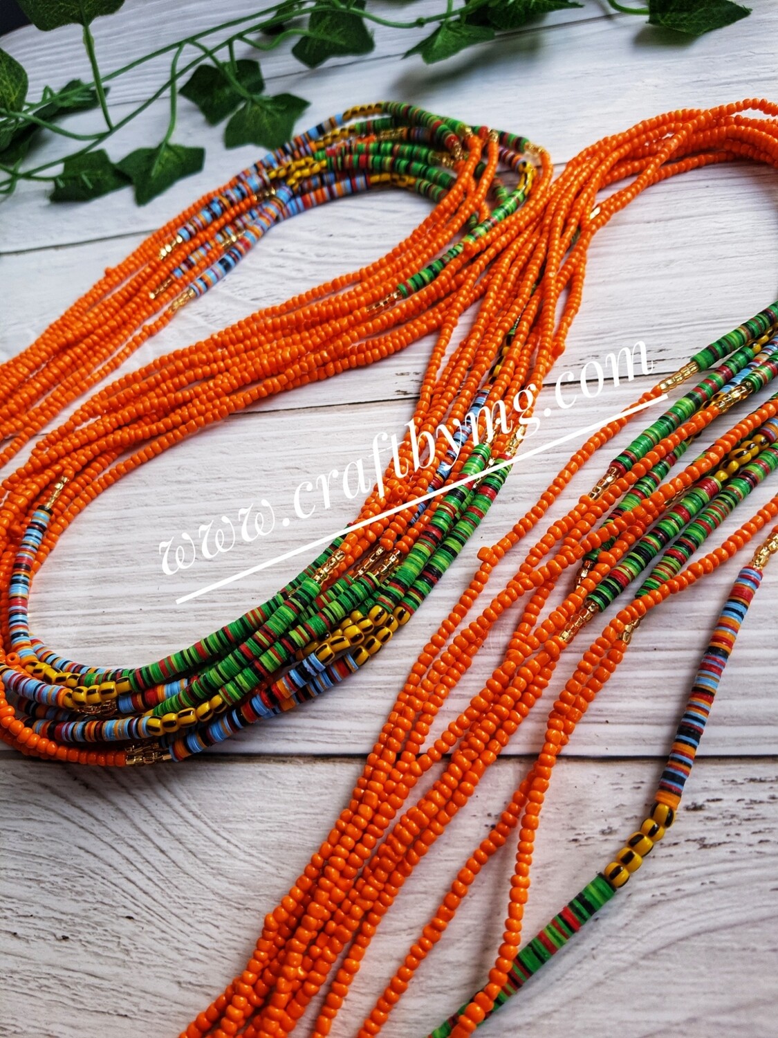 CHARITY waistbeads (orange)