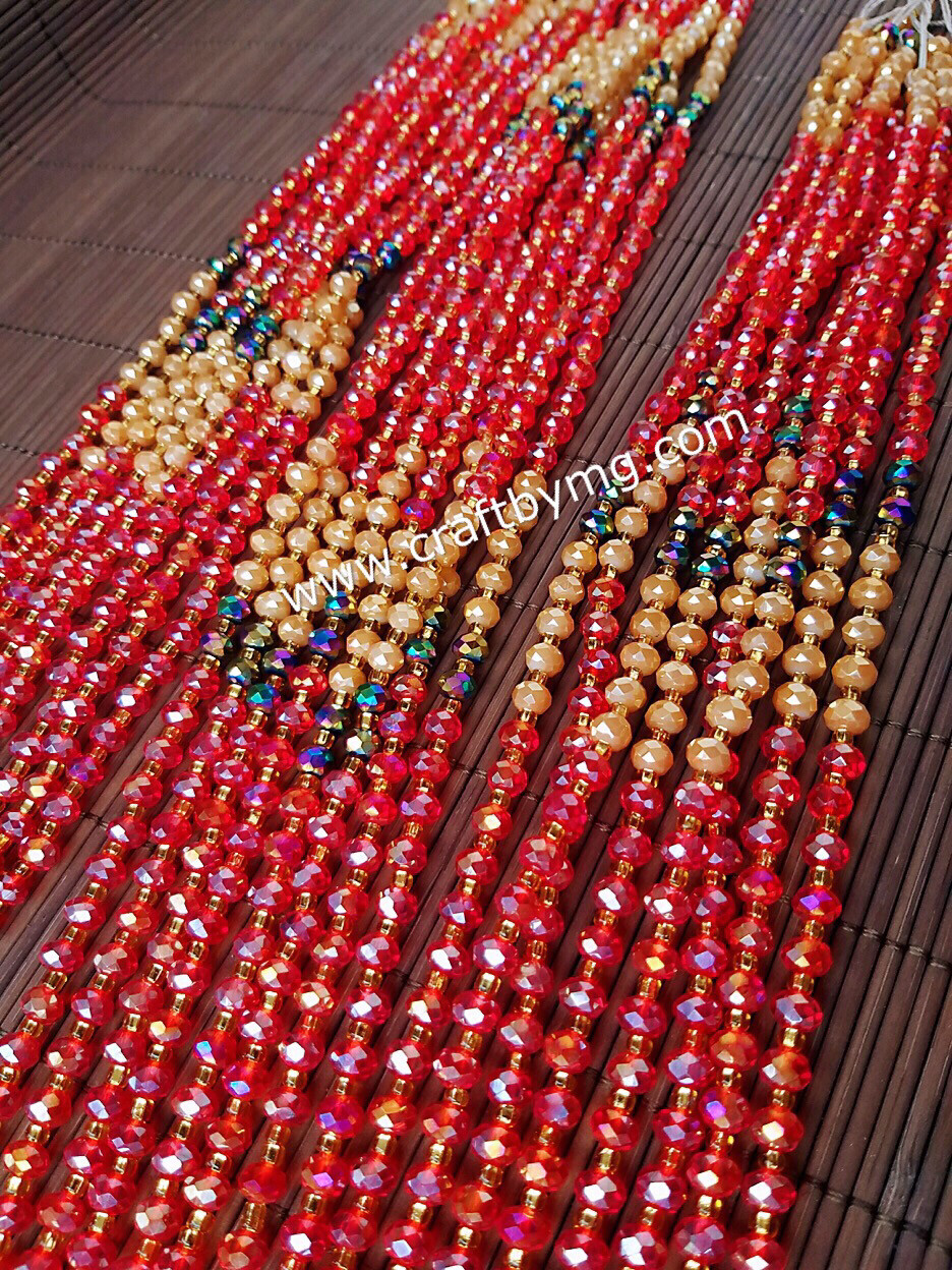 ASHABI Waistbeads (light Red)