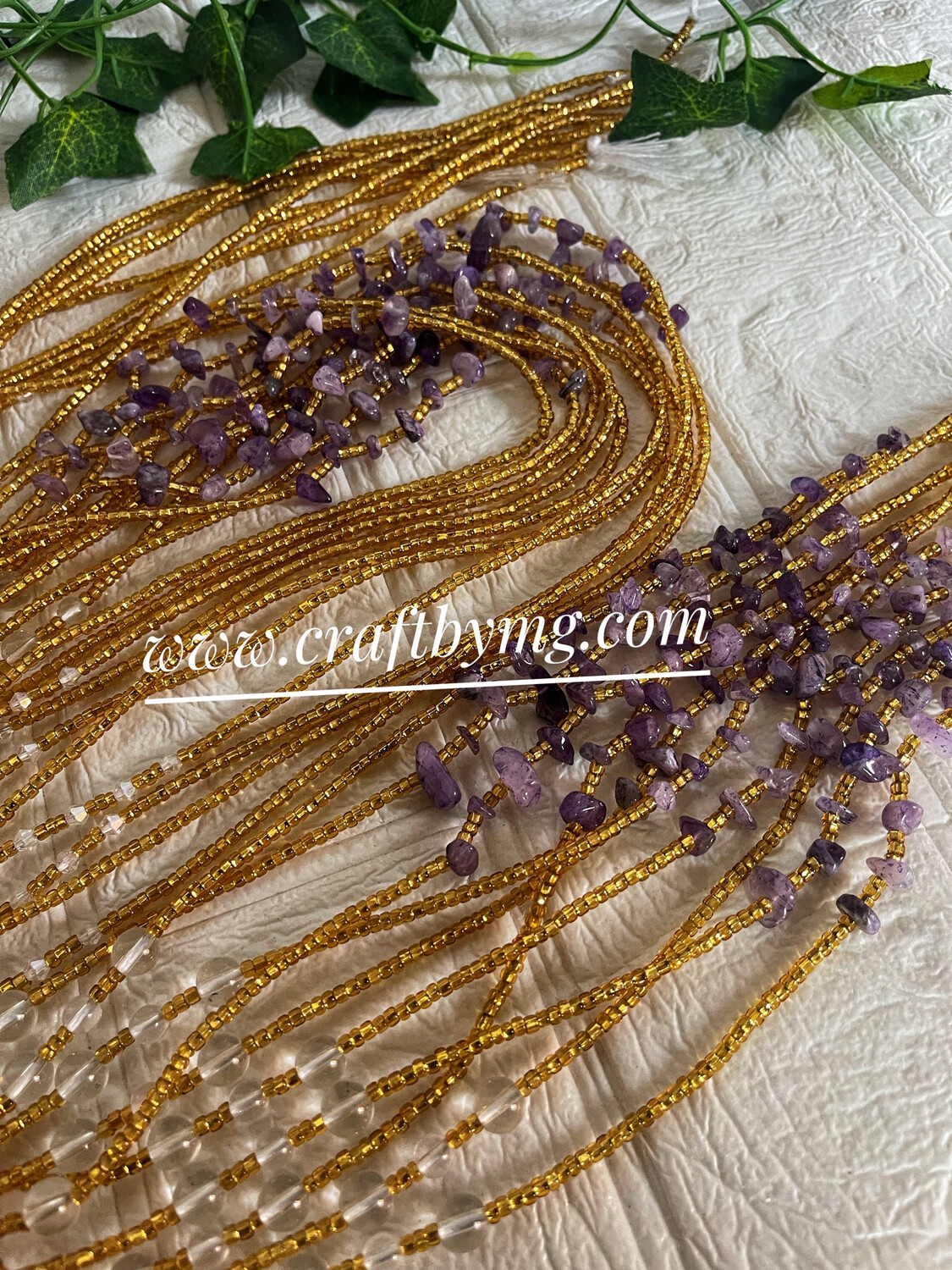 AMANDA Waistbeads (Amethyst) Luxe