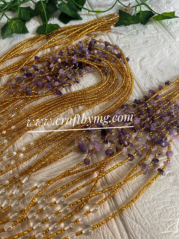 AMANDA Waistbeads (Amethyst) Luxe