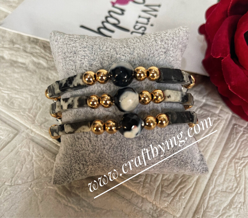 WISDOM Gemstone Bracelets (Snowflake Obsidian )