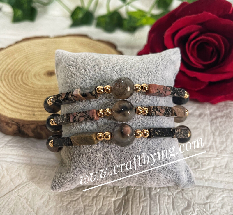 WISDOM Gemstone Bracelets (Rhodonite Stone)