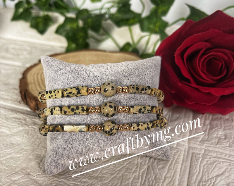 WISDOM Gemstone Bracelets (Dalmatian Stone)