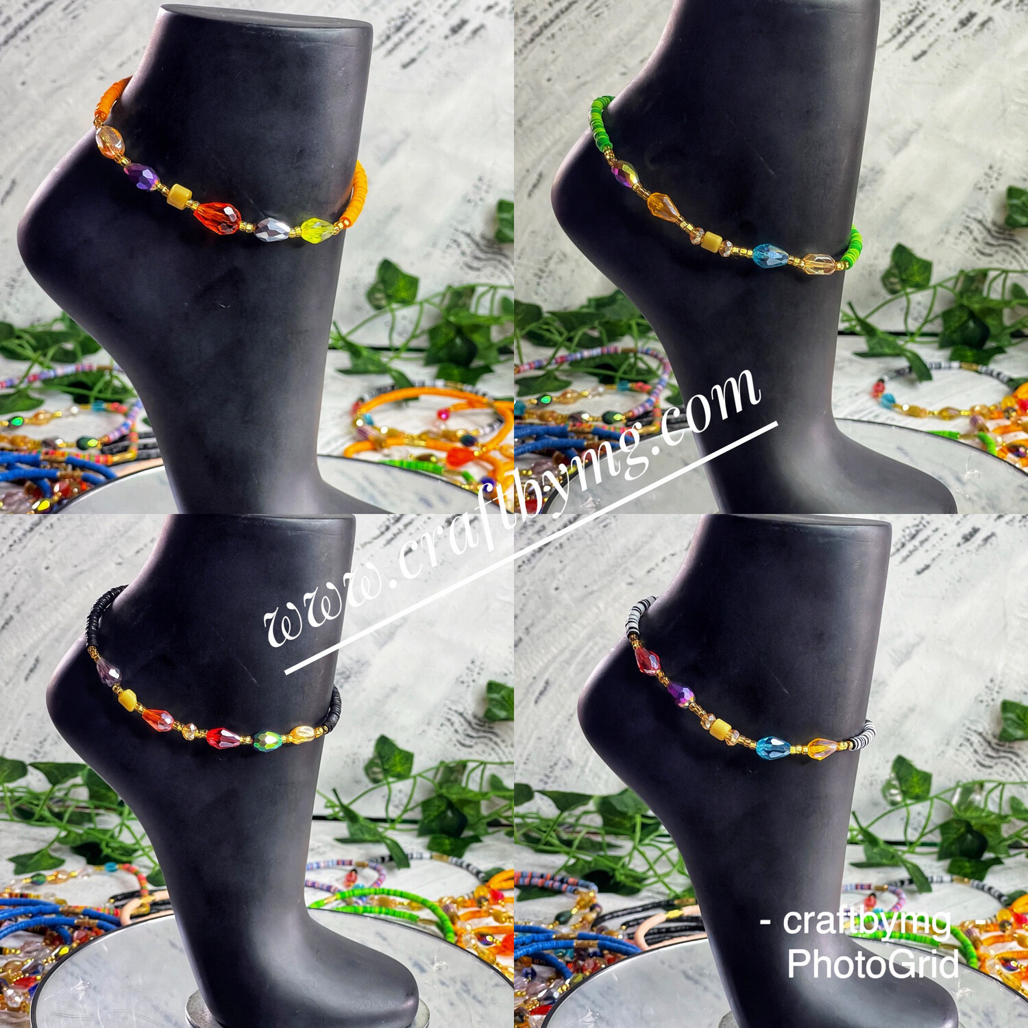 VINYL Crystal Anklets