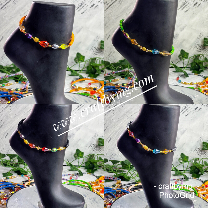 VINYL Crystal Anklets