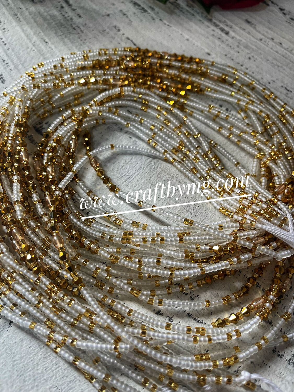 FROSTED Waistbeads (White)