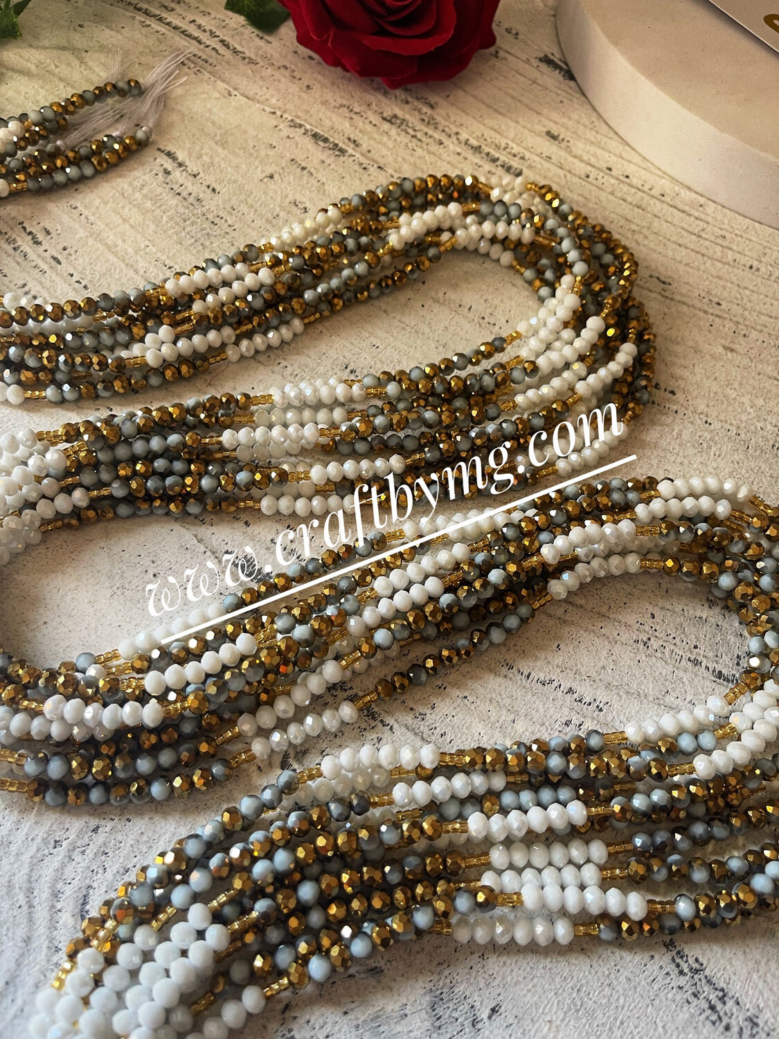 ELLA Waistbeads White (Luxe)