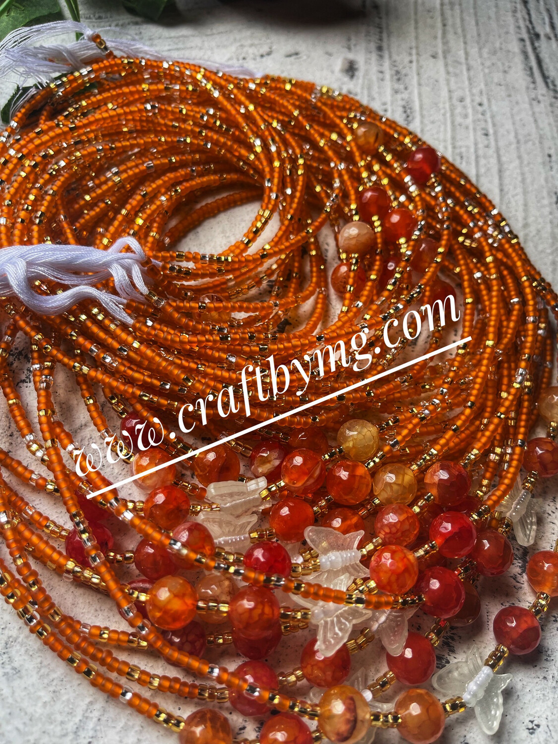 CARNELIAN Waistbeads Butterfly (Luxe)
