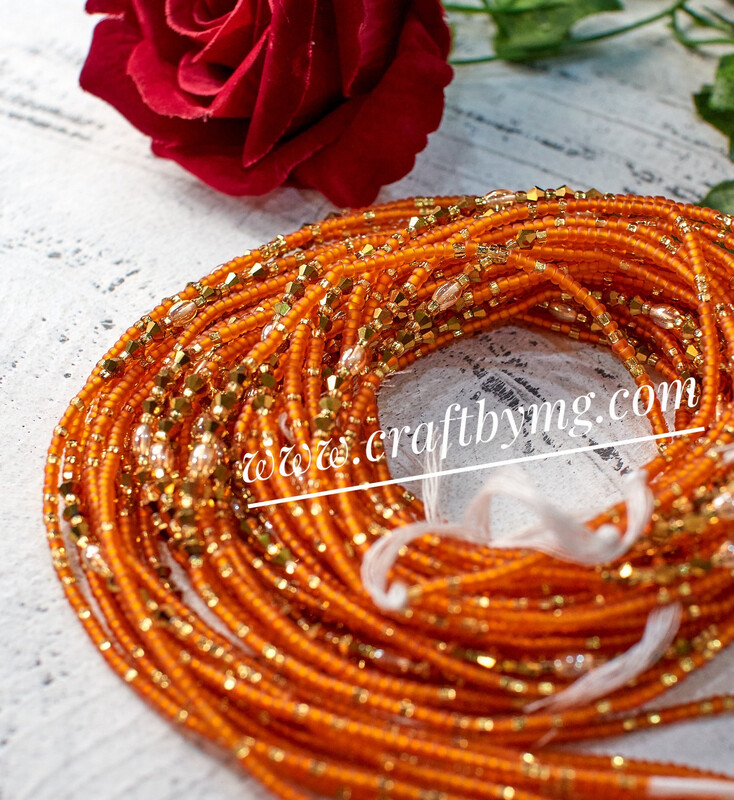 FROSTED Waistbeads (Orange)