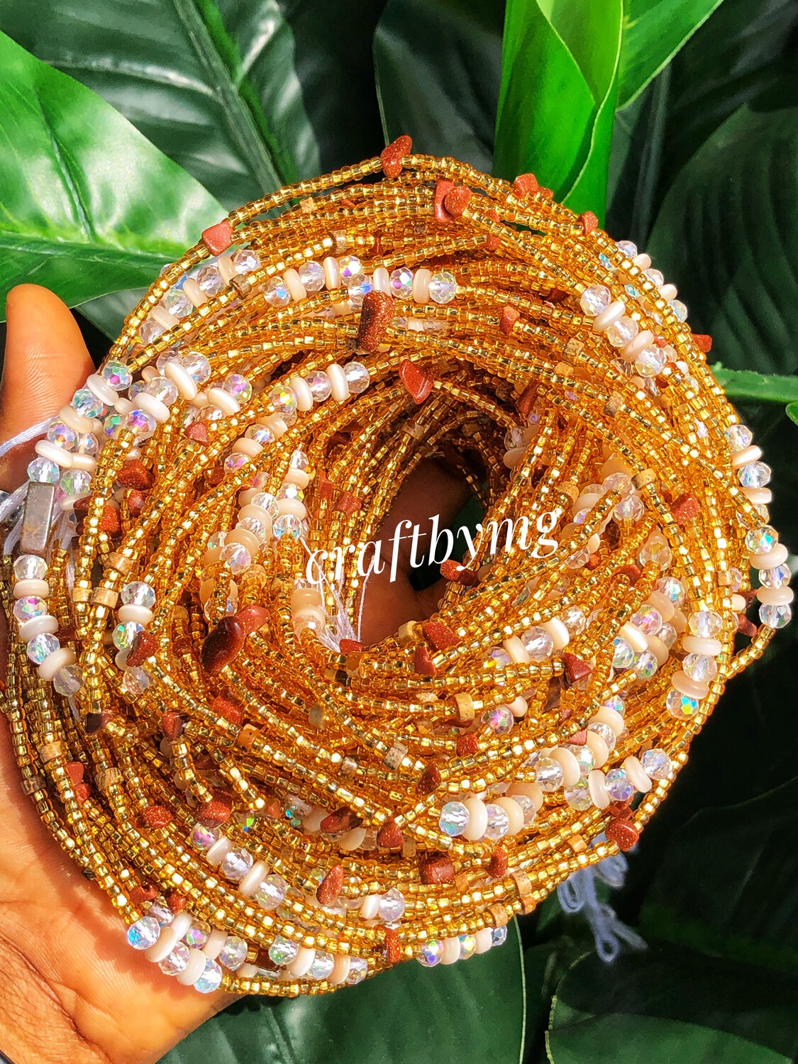 LILA Gemstone Waistbeads -Golden Sand Stone- (Exquisite)